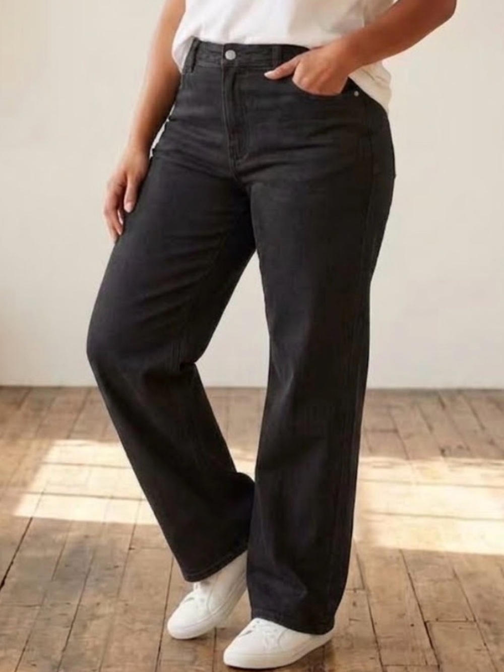 Classic Black Straight-Leg Jeans for Women small 28z28L stretch 1137